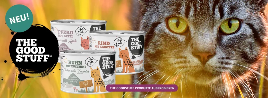 THE GOODSTUFF Katzenfutter mit Huhn, Pferd, Rind und weiteren Sorten für natürliche Katzenernährung