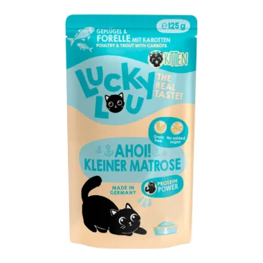 Lucky Lou KITTEN - POULTRY & TROUT with carrot - 125 g