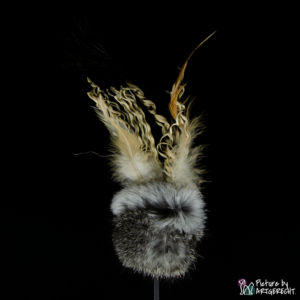 LIONSLIKE Plumeau promotionnel - Peluche de fourrure de lapin - Herbe aquatique & plumes d'autruche