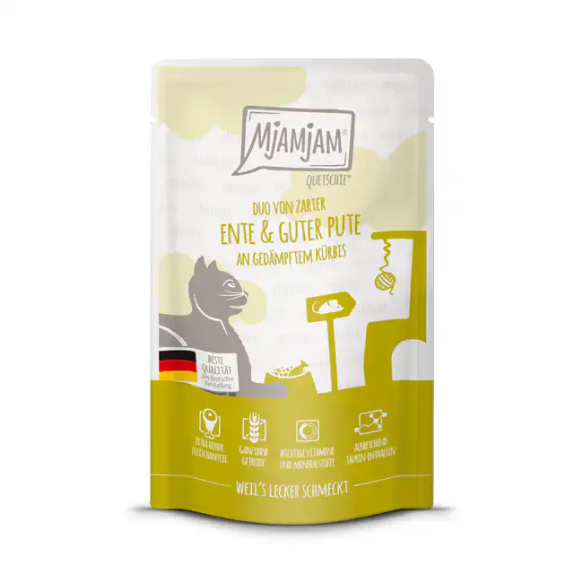 MjAMjAM DUO Tendre canard et bonne dinde - à la courge cuite à la vapeur - 125 g