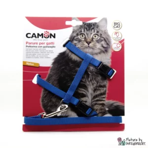 Pettorina e guinzaglio CAMON - BIG CAT - Lunghezza 120 cm - Blu