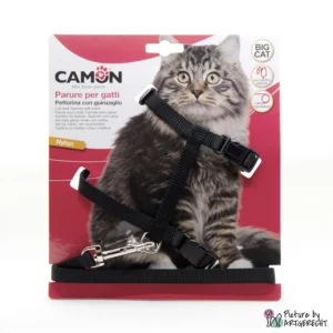 Pettorina e guinzaglio CAMON - BIG CAT - Lunghezza 120 cm - Nero