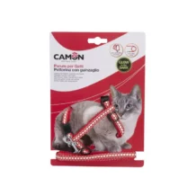 Imbracatura e guinzaglio CAMON - GLOW IN THE DARK - Lunghezza 120 cm - Rosso