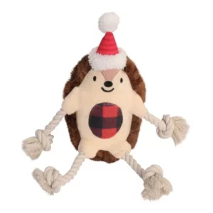 CAMON Hundespielzeug mit Quietschi - Weihnachtsigel mit Tau