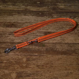 dogsmart Gummierte Doppelführleine - 15mm x 1.5m - Neon Orange - mit Handschlaufe