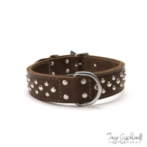Halsband aus Leder - 4 x 70 cm - Braun