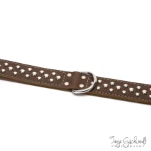 Halsband aus Leder - 4 x 70 cm - Braun