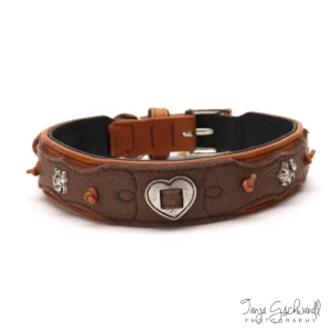 HUNTER Halsband "Herz" - Leder - 60 cm - Braun