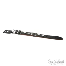 JAGO Leather collar with bone - 4,5 x 80 cm