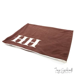 Coperta in pile Happy House - 130 cm x 170 cm - marrone/beige