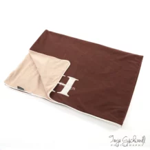 Coperta in pile Happy House - 130 cm x 170 cm - marrone/beige