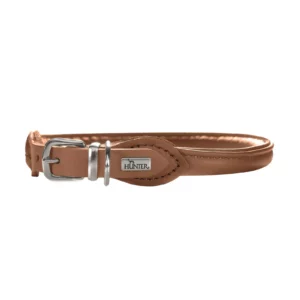 HUNTER Halsband aus Elchleder - Round & Soft Petit Elk - 24-27 cm - Cognac