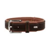 HUNTER elk leather collar - 29-35 cm - black/cognac