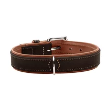 HUNTER Halsband aus Elchleder - 29-35 cm - Schwarz/Cognac