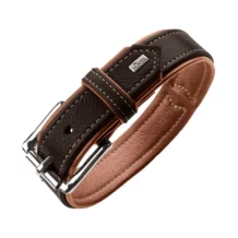HUNTER Halsband aus Elchleder - 29-35 cm - Schwarz/Cognac