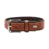 HUNTER elk leather collar - 29-35 cm - cognac/black