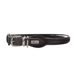 HUNTER Halsband aus Elchleder - Round & Soft Petit Elk - 24-27 cm - Schwarz