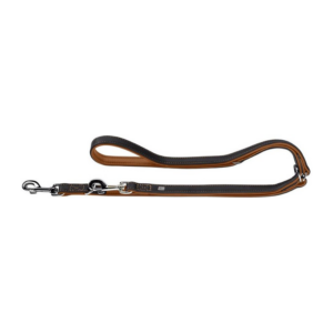 HUNTER Leine aus Elchleder - 200 cm - Schwarz/Cognac