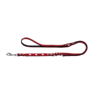 HUNTER Führerleine SWISS - Nappaleder - 200 cm - Rot/Schwarz