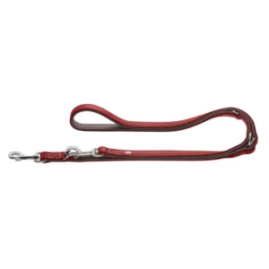 Guinzaglio in pelle di alce HUNTER - 200 cm - chilli/mocha