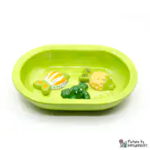 Ceramic bowl Switzerland Ceramic bowl for Surefeed automatic feeder - Anti-snagging bowl - Light green with aquatic inhabitants