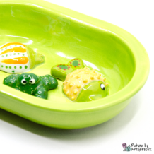 Ciotola in ceramica Svizzera Ciotola in ceramica per alimentatore automatico Surefeed - Ciotola antiaggrovigliamento - Verde chiaro con abitanti acquatici