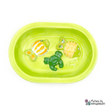 Ciotola in ceramica Svizzera Ciotola in ceramica per alimentatore automatico Surefeed - Ciotola antiaggrovigliamento - Verde chiaro con abitanti acquatici