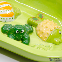 Ciotola in ceramica Svizzera Ciotola in ceramica per alimentatore automatico Surefeed - Ciotola antiaggrovigliamento - Verde chiaro con abitanti acquatici