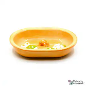 Ciotola in ceramica Svizzera Ciotola in ceramica per alimentatore automatico Surefeed - Ciotola antistrisciamento - Arancione neon con abitanti acquatici