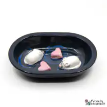 Ceramic bowl Switzerland Ceramic bowl for Surefeed automatic feeder - Anti-snagging bowl - black/blue with mice and hearts