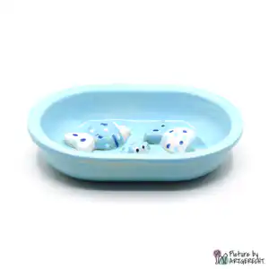 Ciotola in ceramica Svizzera Ciotola in ceramica per alimentatore automatico Surefeed - Ciotola antiaggrovigliamento - Turchese con abitanti acquatici
