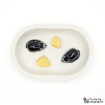 Ciotola in ceramica Svizzera Ciotola in ceramica per mangiatoia automatica Surefeed - Ciotola antistrisciamento - Bianco con topi e formaggio