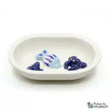 Ceramic bowl Switzerland Ceramic bowl for Surefeed automatic feeder - Anti-snagging bowl - White with aquatic inhabitants (light blue)