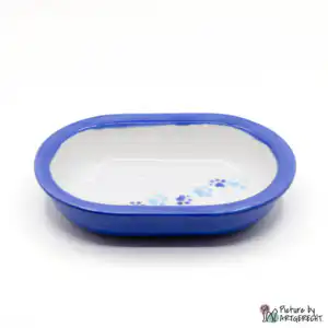 Ecuelle en céramique Suisse Ecuelle en céramique pour distributeur automatique de nourriture Surefeed avec trace de patte - Bleu