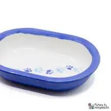 Ecuelle en céramique Suisse Ecuelle en céramique pour distributeur automatique de nourriture Surefeed avec trace de patte - Bleu