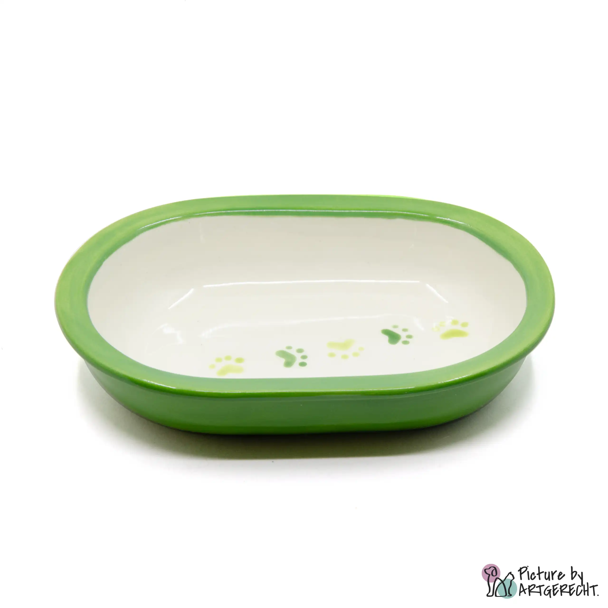 Ceramic bowl Switzerland Ceramic bowl for Surefeed feeder with paw track - Green