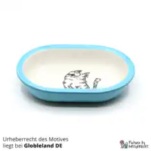 Ceramic bowl Switzerland Ceramic bowl for Surefeed automatic feeder with motif - No. 1 Light blue