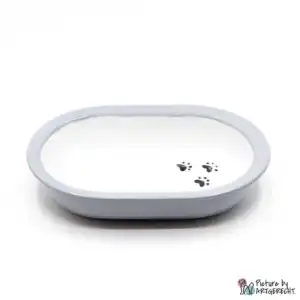 Ecuelle en céramique Suisse Ecuelle en céramique pour distributeur automatique de nourriture Surefeed avec pattes noires - Gris clair