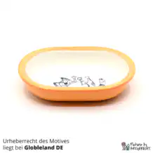 Ceramic bowl Switzerland Ceramic bowl for Surefeed feeder with motif - No. 3 Neon orange