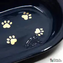 Ecuelle en céramique Suisse Ecuelle en céramique pour distributeur automatique de nourriture Surefeed - Noir avec pattes dorées