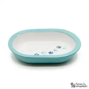 Ecuelle en céramique Suisse Ecuelle en céramique pour distributeur automatique de nourriture Surefeed avec trace de patte - turquoise