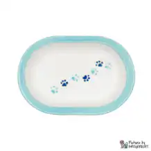 Ecuelle en céramique Suisse Ecuelle en céramique pour distributeur automatique de nourriture Surefeed avec trace de patte - turquoise