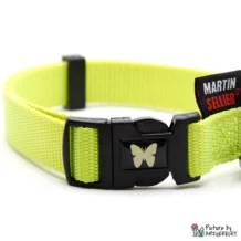 Martin Sellier collar - length 35-50 cm - width 2 cm - fluorescent yellow
