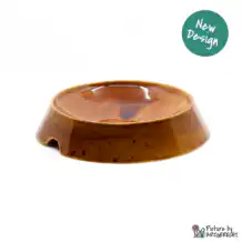 Miaustore ceramic feeding bowl - DM 14 cm / H 4 cm - walnut