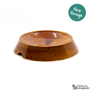 Miaustore Keramik Futternapf - DM 14 cm / H 4 cm - Walnuss