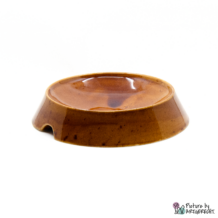 Miaustore Keramik Futternapf - DM 14 cm / H 4 cm - Walnuss