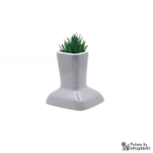 Miaustore cat grass vase incl. soil & seeds for drinking fountain STANDARD - gray