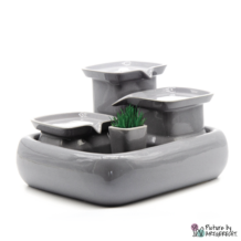 Miaustore cat grass vase incl. soil & seeds for drinking fountain STANDARD - gray