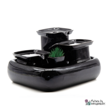 Miaustore Vase d'herbe à chat avec terreau et graines pour fontaine STANDARD - Noir