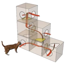 QUBLO Modular play cave for cats - Light gray